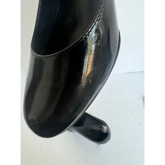 Gucci Black Patent Leather Round Toe Slip On Mid Heel Pumps Sz 6C Wide EU 36C - Picture 13 of 15